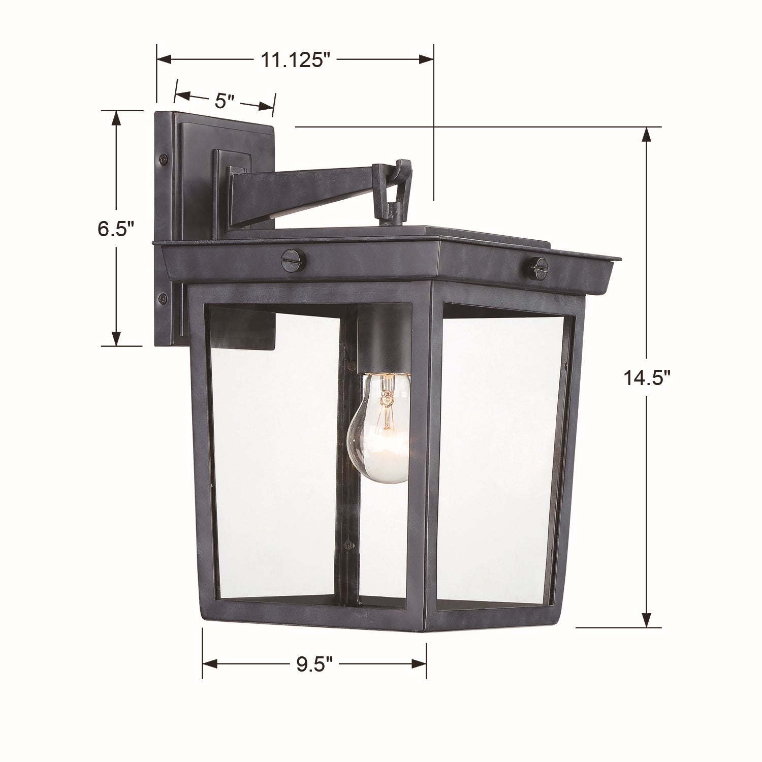 Crystorama - BEL-A8062-GE - One Light Outdoor Wall Sconce - Belmont - Graphite