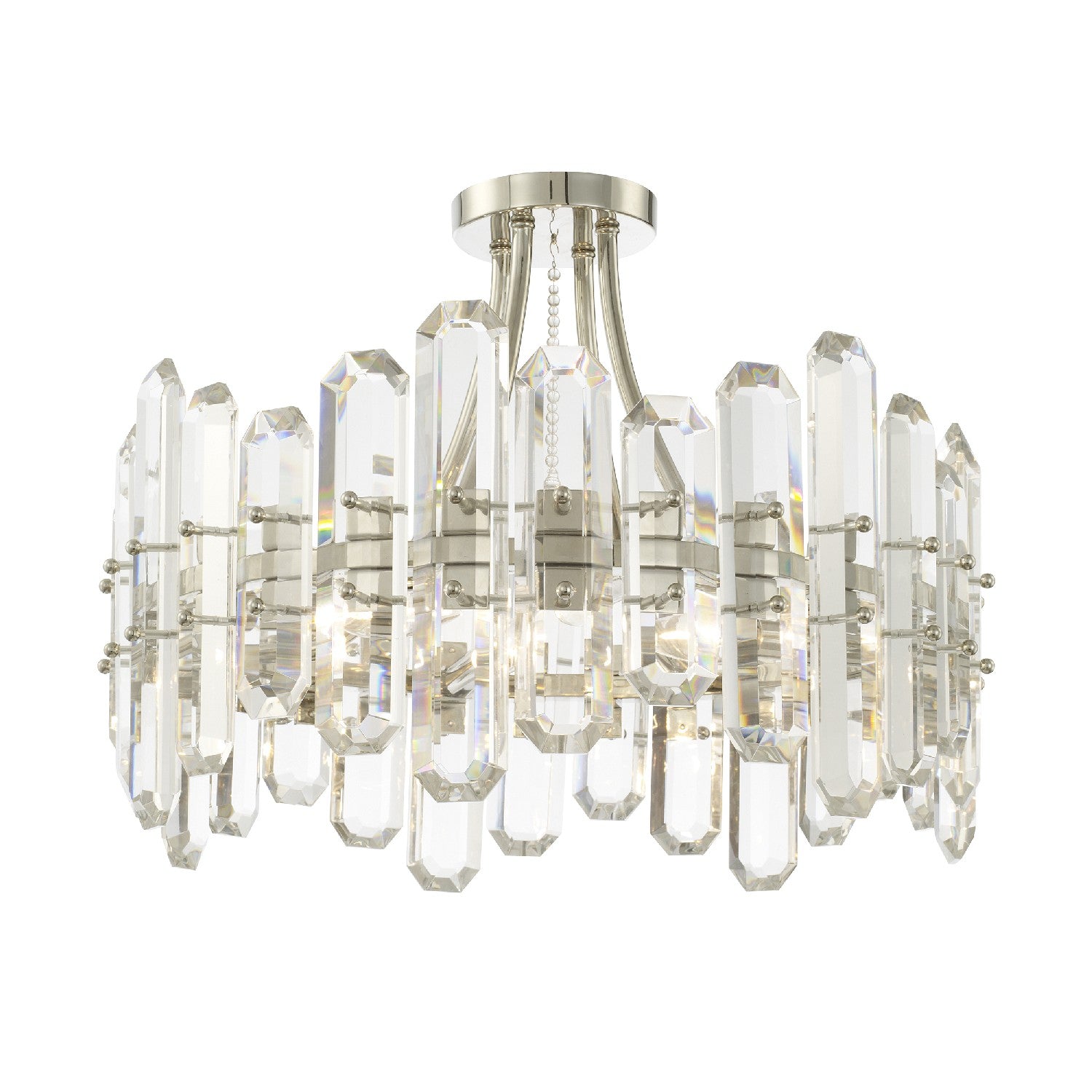 Crystorama - BOL-8884-PN - Four Light Semi Flush Mount - Bolton - Polished Nickel