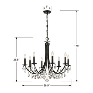 Crystorama - 8828-VZ-CL-S - Eight Light Chandelier - Bridgehampton - Vibrant Bronze