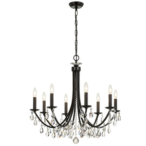 Crystorama - 8828-VZ-CL-SAQ - Eight Light Chandelier - Bridgehampton - Vibrant Bronze