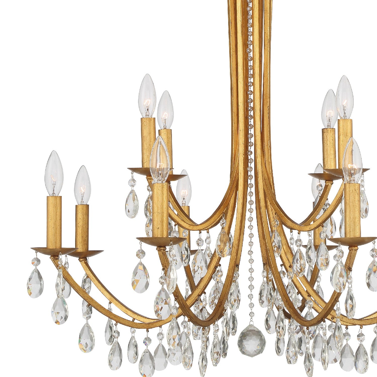 Crystorama - 8829-GA-CL-S - 12 Light Chandelier - Bridgehampton - Antique Gold