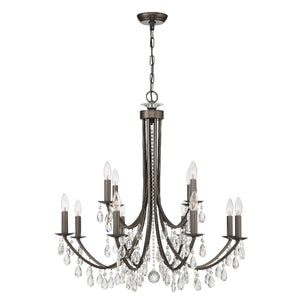 Crystorama - 8829-VZ-CL-S - 12 Light Chandelier - Bridgehampton - Vibrant Bronze