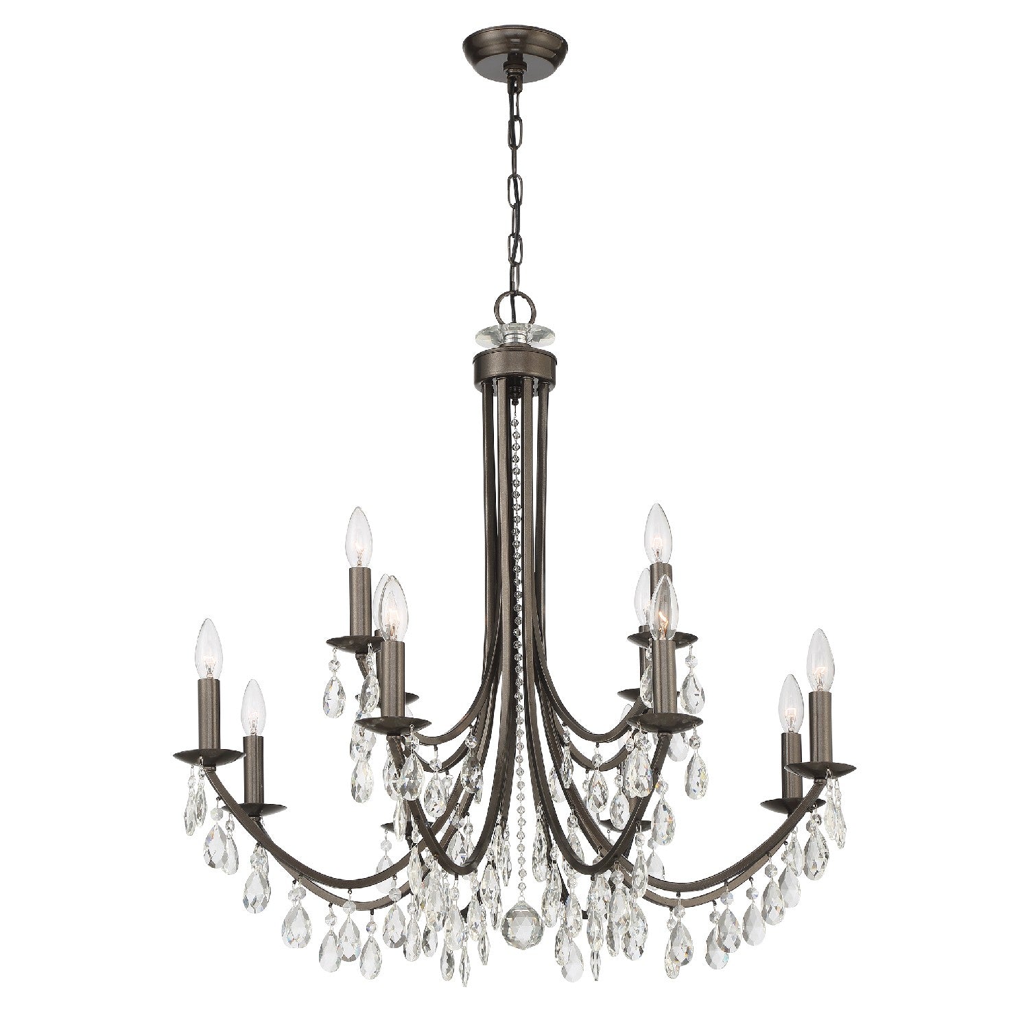 Crystorama - 8829-VZ-CL-S - 12 Light Chandelier - Bridgehampton - Vibrant Bronze