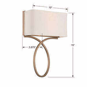 Crystorama - BRK-A3702-VG - Two Light Wall Sconce - Brinkley - Vibrant Gold