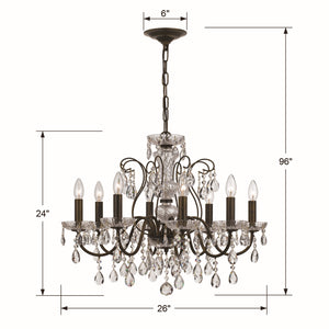 Crystorama - 3028-EB-CL-S - Eight Light Chandelier - Butler - English Bronze