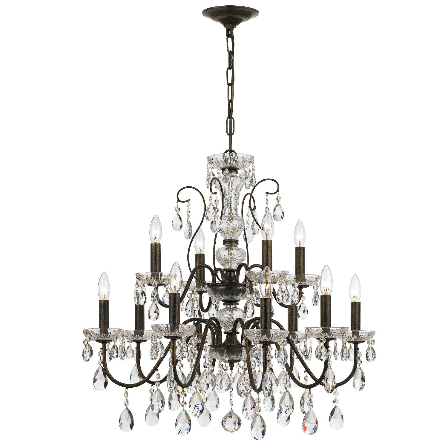 Crystorama - 3029-EB-CL-S - 12 Light Chandelier - Butler - English Bronze