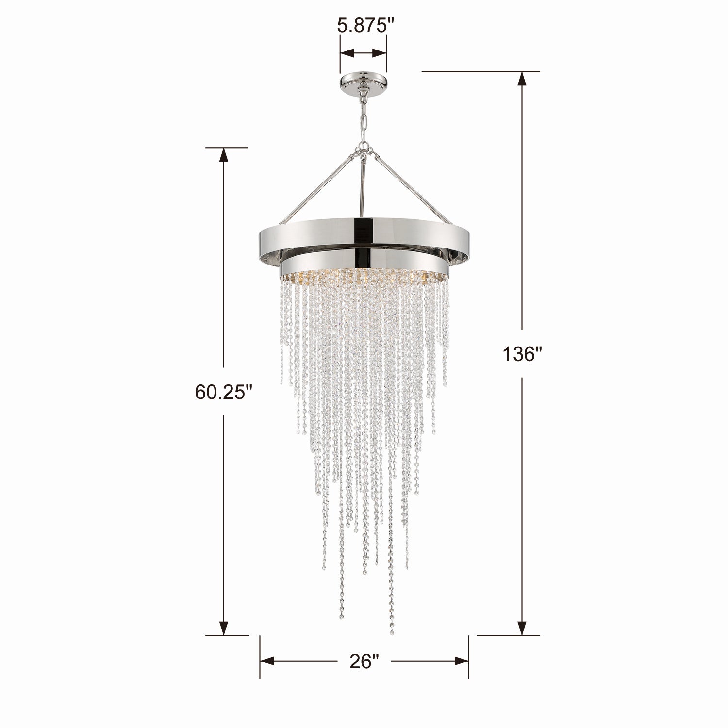 Crystorama - CLA-A3207-PN-CL-MWP - Six Light Chandelier - Clarksen - Polished Nickel