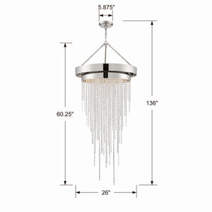 Crystorama - CLA-A3207-PN-CL-MWP - Six Light Chandelier - Clarksen - Polished Nickel