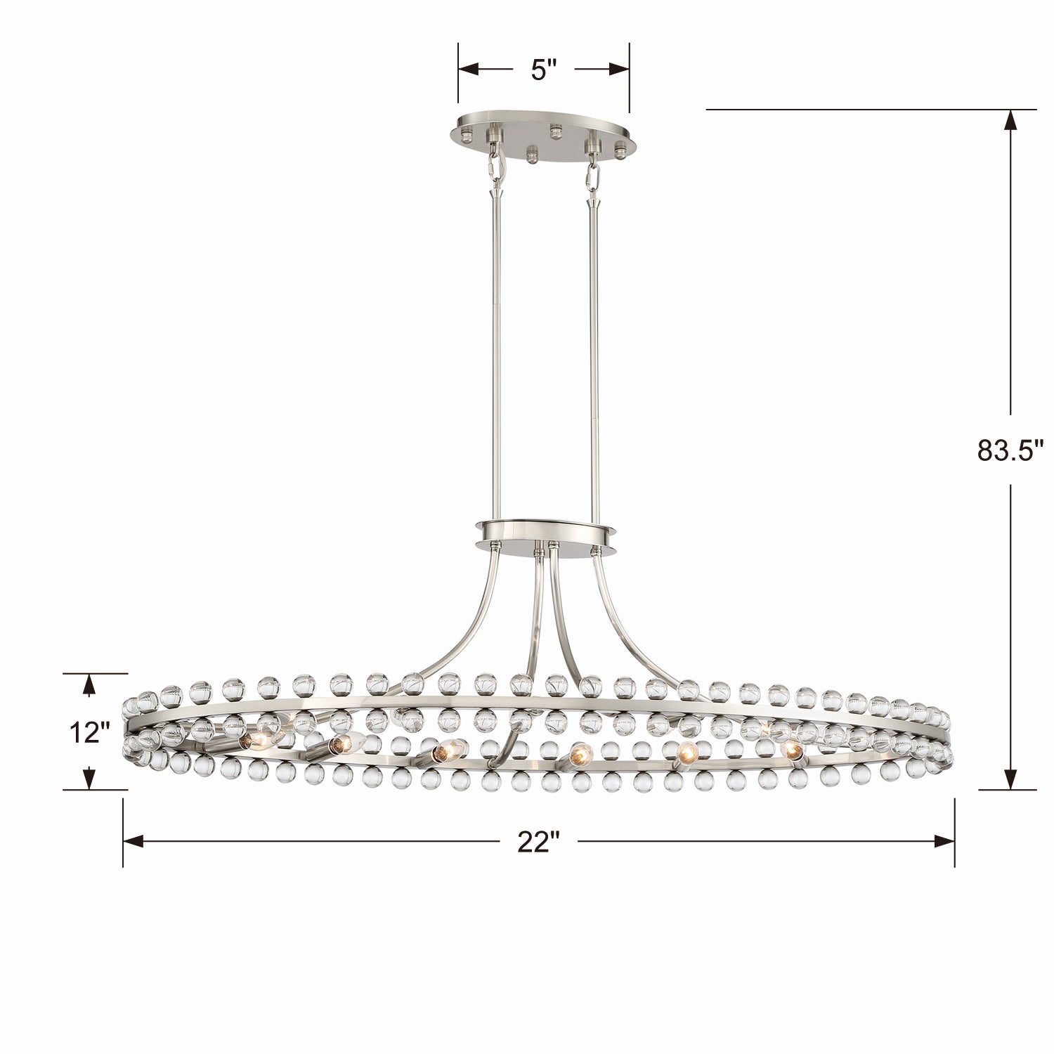 Crystorama - CLO-8897-BN - 12 Light Chandelier - Clover - Brushed Nickel