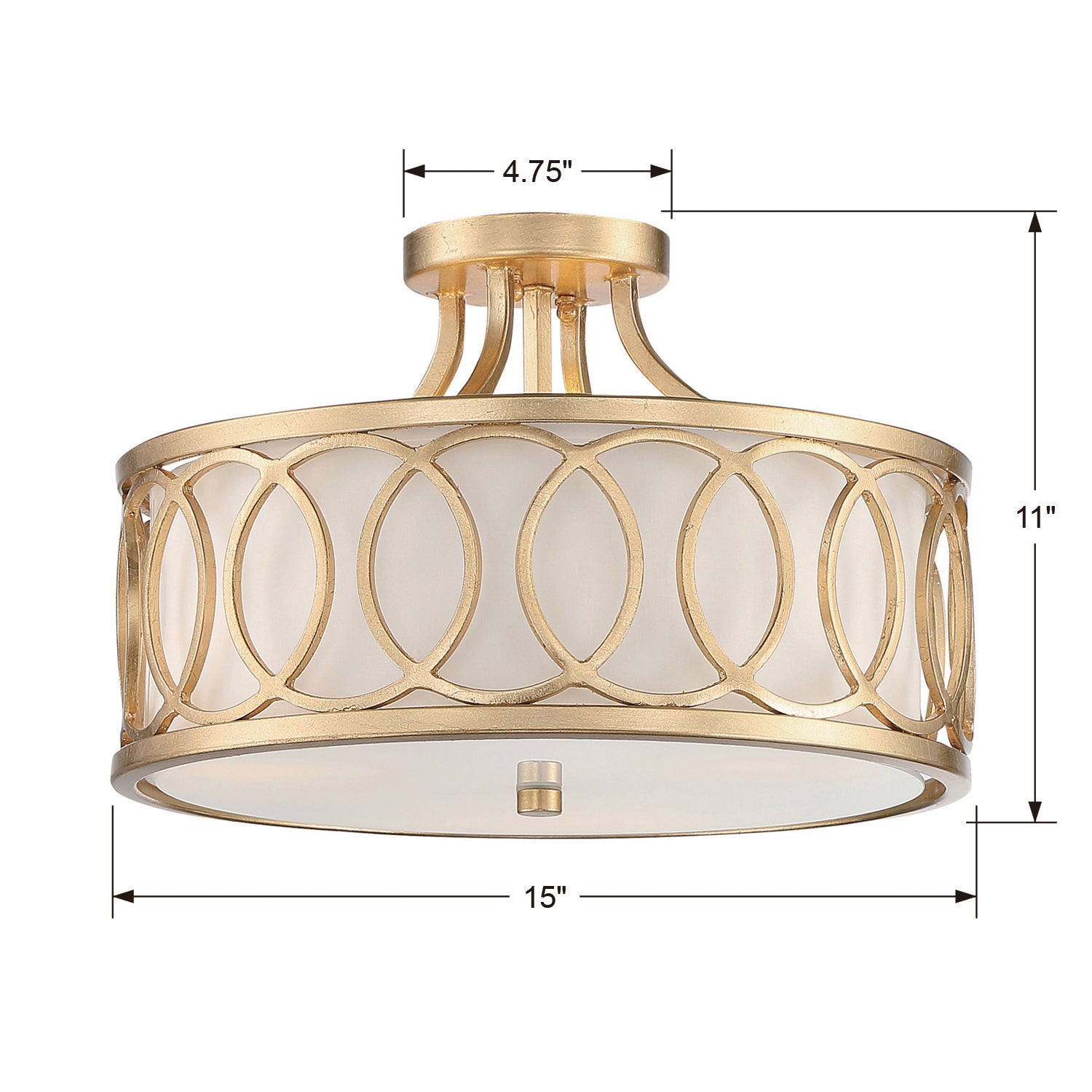 Crystorama - 285-GA - Three Light Semi Flush Mount - Graham - Antique Gold