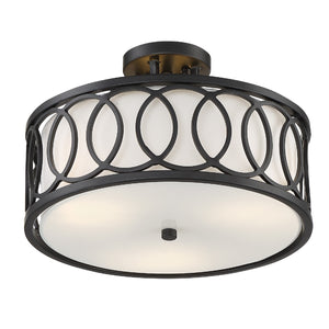 Crystorama - 285-MK - Three Light Semi Flush Mount - Graham - Matte Black