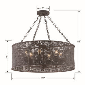 Crystorama - JAS-A5016-FB - Six Light Chandelier - Jasmine - Forged Bronze