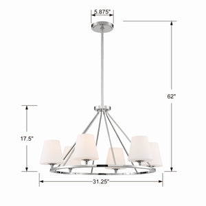 Crystorama - KEE-A3006-PN - Six Light Chandelier - Keenan - Polished Nickel