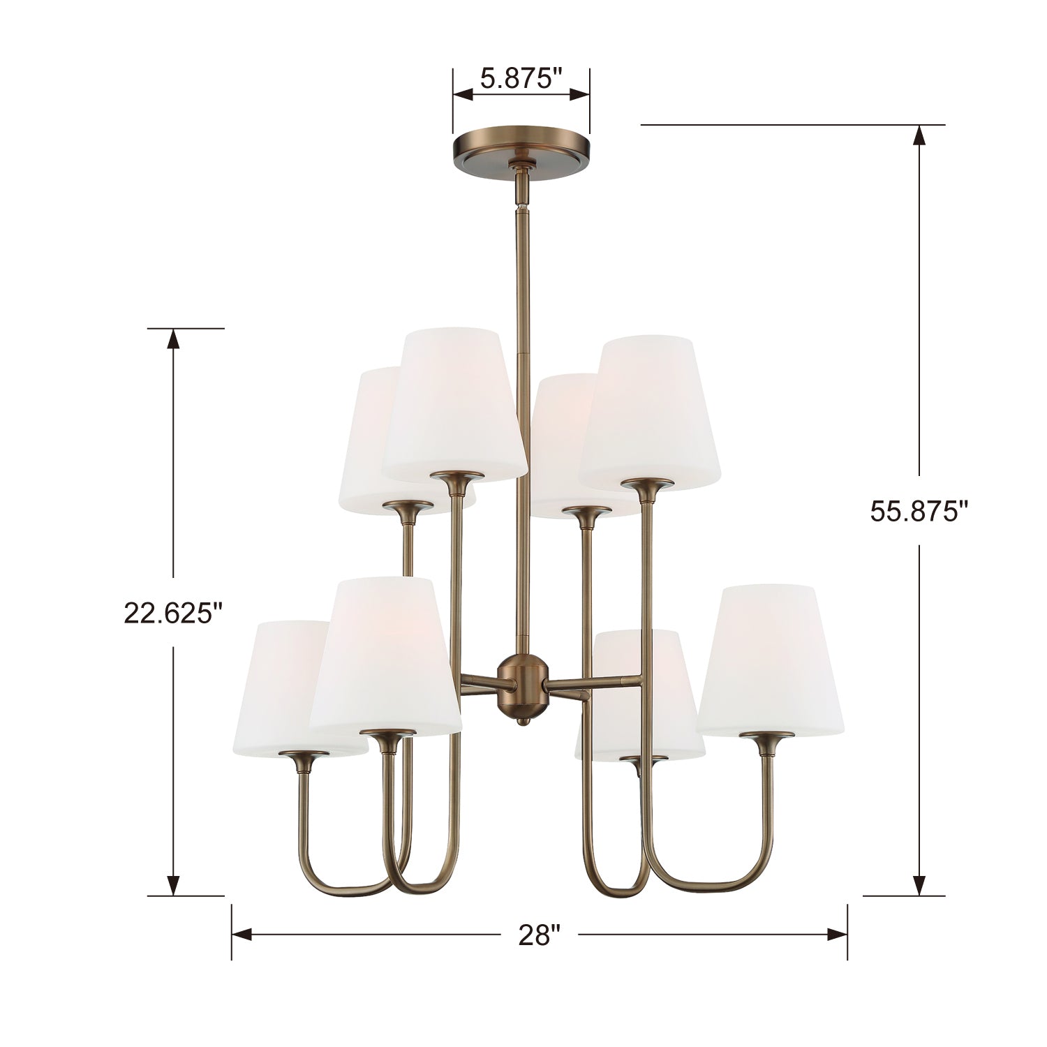 Crystorama - KEE-A3008-VG - Eight Light Chandelier - Keenan - Vibrant Gold