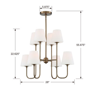 Crystorama - KEE-A3008-VG - Eight Light Chandelier - Keenan - Vibrant Gold