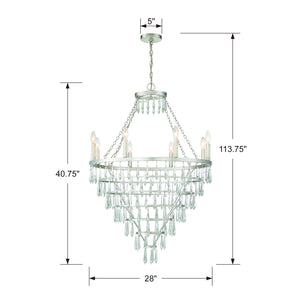 Crystorama - LUC-A9068-SA - Eight Light Chandelier - Lucille - Antique Silver