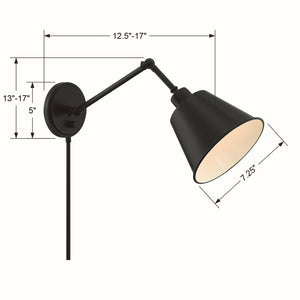 Crystorama - MIT-A8020-MK - One Light Wall Sconce - Mitchell - Matte Black