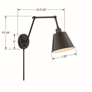 Crystorama - MIT-A8021-MK - One Light Wall Sconce - Mitchell - Matte Black