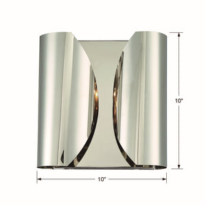 Crystorama - MOQ-A3692-PN - Two Light Wall Sconce - Monique - Polished Nickel