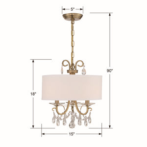 Crystorama - 6623-VG-CL-MWP - Three Light Chandelier - Othello - Vibrant Gold