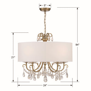 Crystorama - 6625-VG-CL-MWP - Five Light Chandelier - Othello - Vibrant Gold