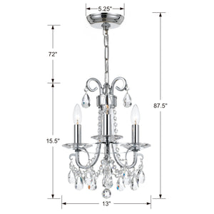 Crystorama - 6823-CH-CL-S - Three Light Mini Chandelier - Othello - Polished Chrome