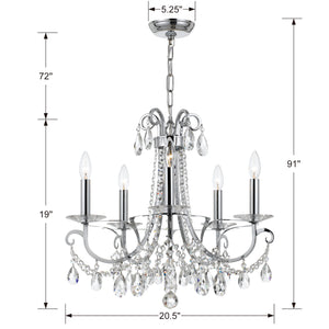 Crystorama - 6825-CH-CL-S - Five Light Chandelier - Othello - Polished Chrome