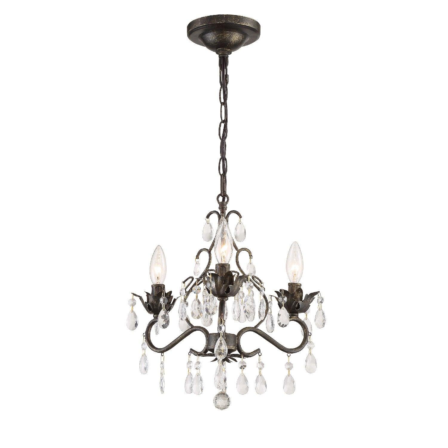 Crystorama - 4534-EB-CL-MWP - Three Light Mini Chandelier - Paris Market - English Bronze