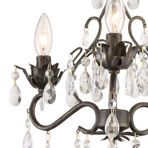 Crystorama - 4534-EB-CL-MWP - Three Light Mini Chandelier - Paris Market - English Bronze