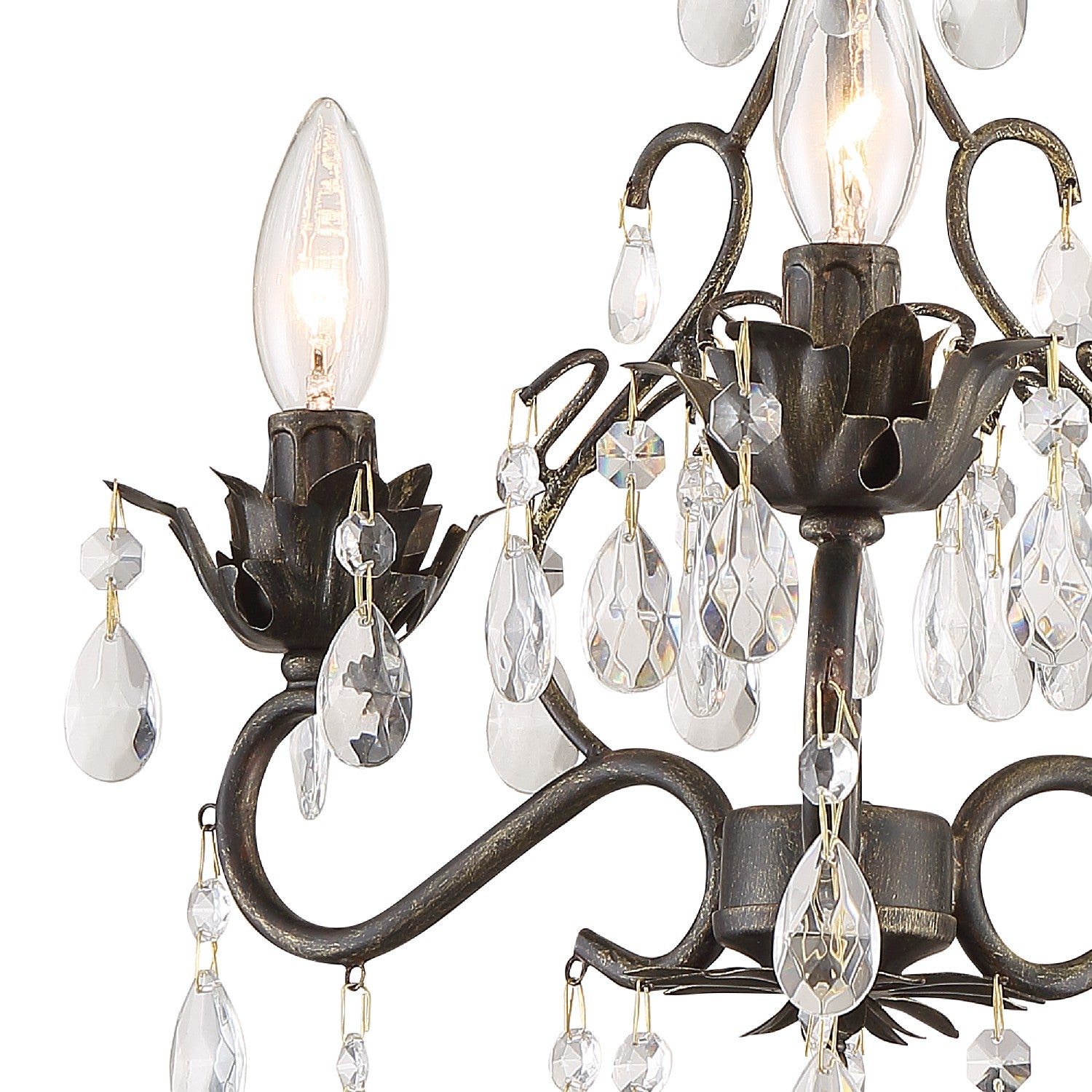 Crystorama - 4534-EB-CL-SAQ - Three Light Mini Chandelier - Paris Market - English Bronze