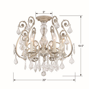 Crystorama - 5115-OS-CL-MWP_CEILING - Six Light Semi Flush Mount - Regis - Olde Silver