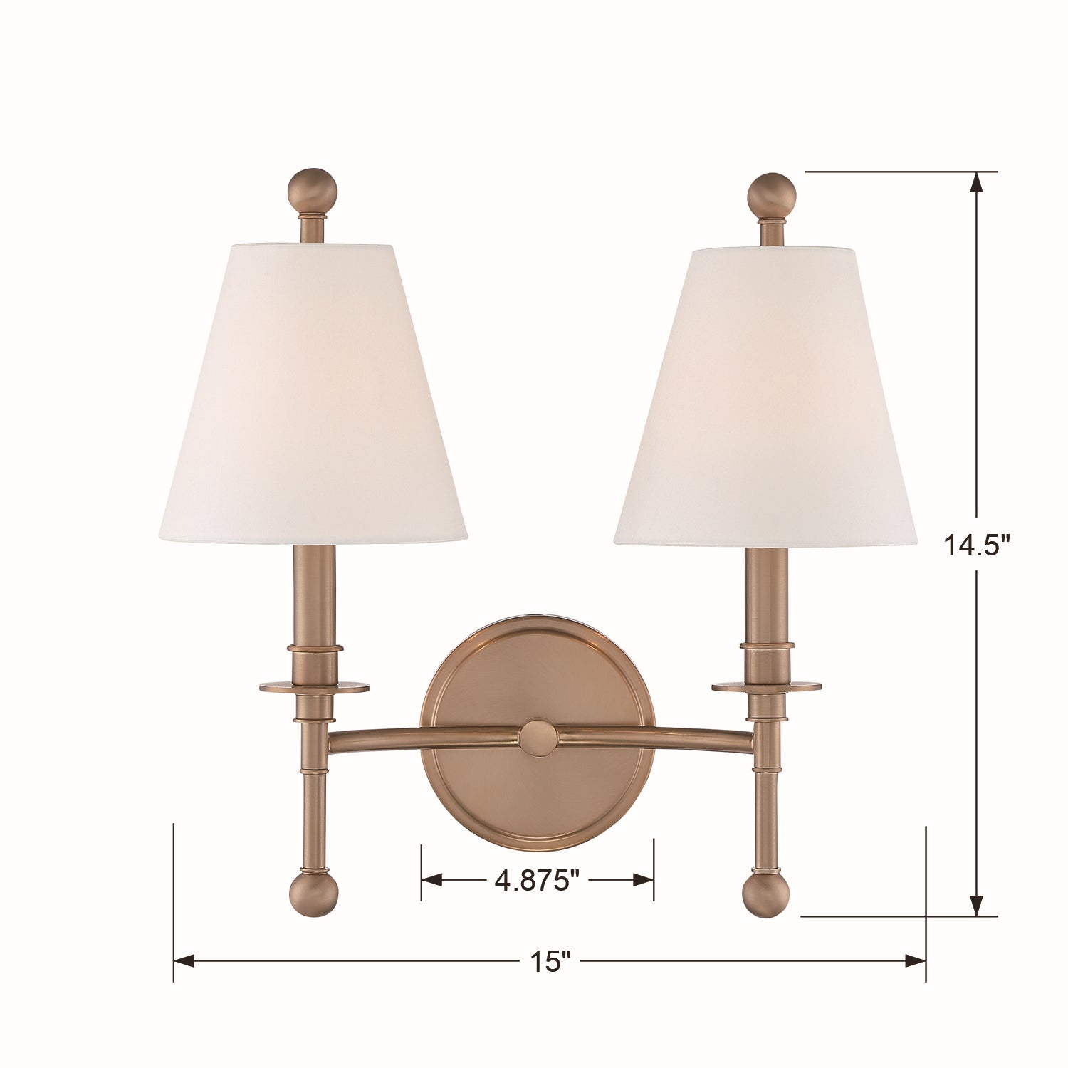 Crystorama - RIV-383-AG - Two Light Wall Sconce - Riverdale - Aged Brass