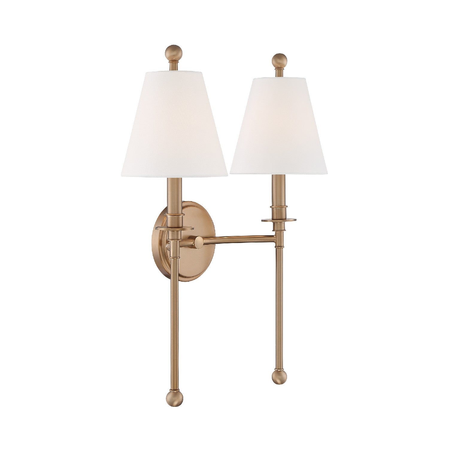 Crystorama - RIV-383-AG - Two Light Wall Sconce - Riverdale - Aged Brass