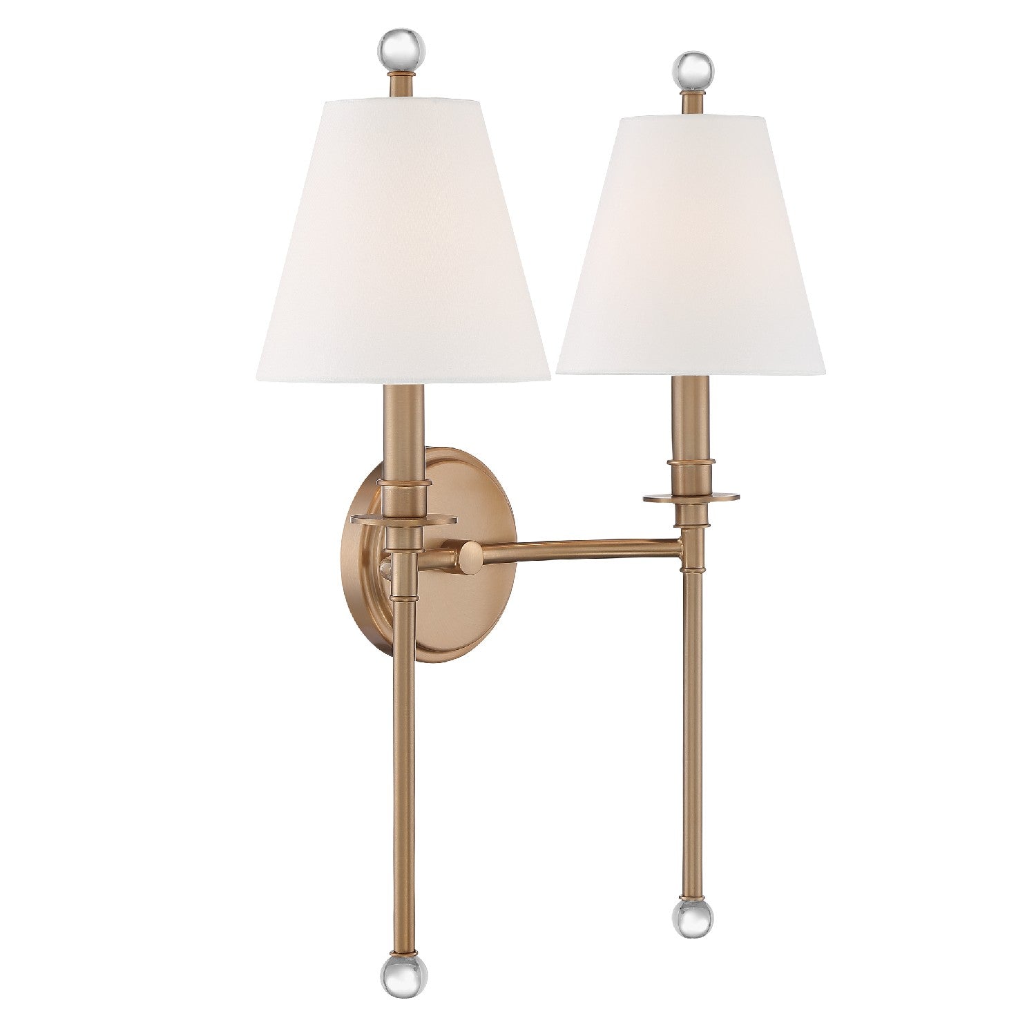 Crystorama - RIV-383-AG - Two Light Wall Sconce - Riverdale - Aged Brass