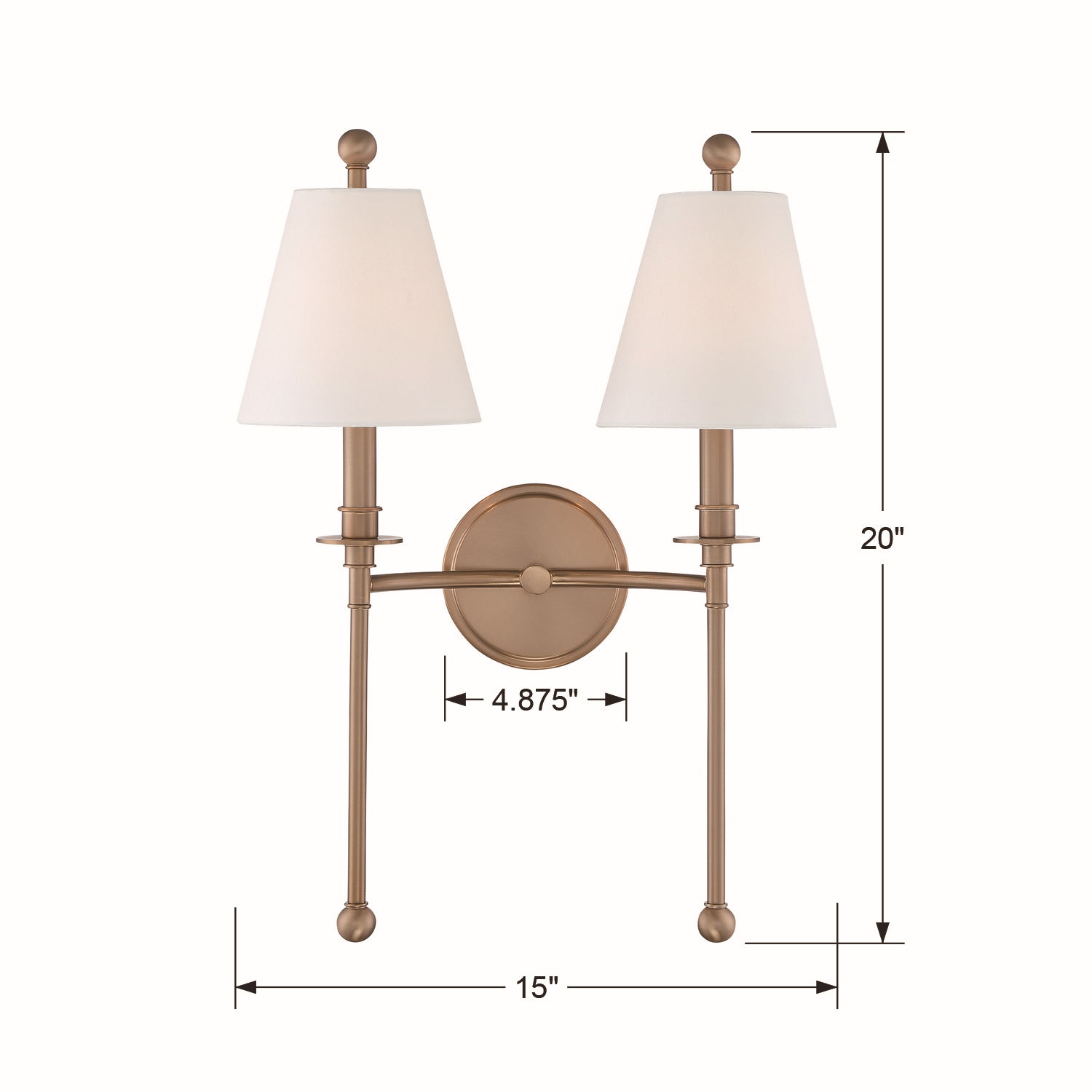 Crystorama - RIV-383-AG - Two Light Wall Sconce - Riverdale - Aged Brass