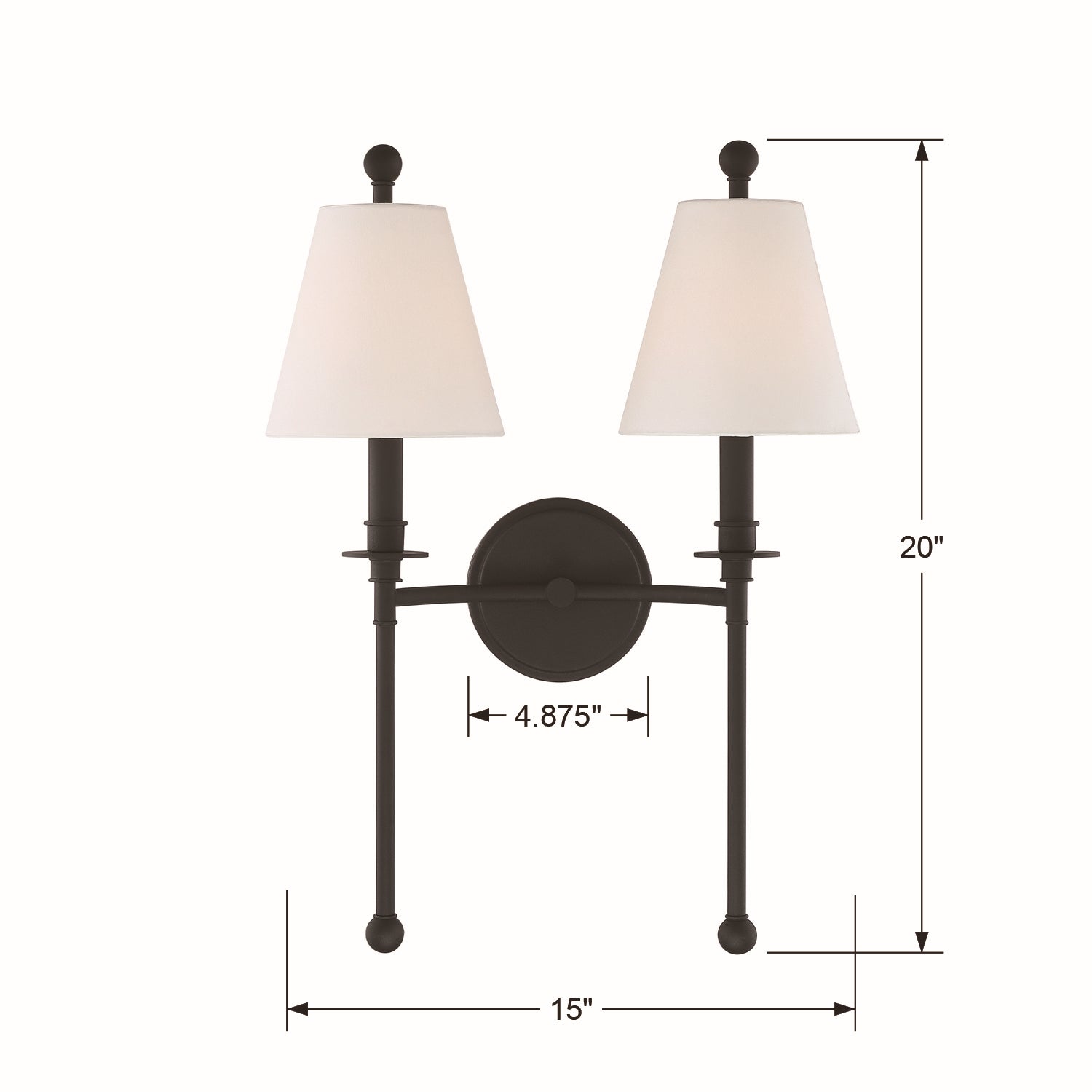 Crystorama - RIV-383-BF - Two Light Wall Sconce - Riverdale - Black Forged