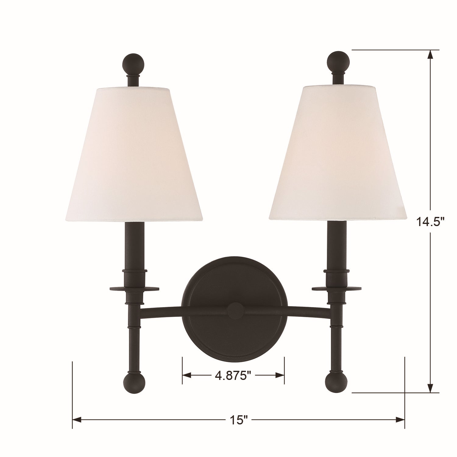 Crystorama - RIV-383-BF - Two Light Wall Sconce - Riverdale - Black Forged