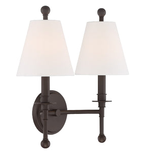 Crystorama - RIV-383-DB - Two Light Wall Sconce - Riverdale - Dark Bronze