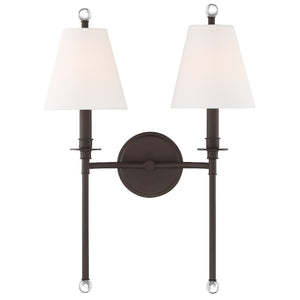 Crystorama - RIV-383-DB - Two Light Wall Sconce - Riverdale - Dark Bronze