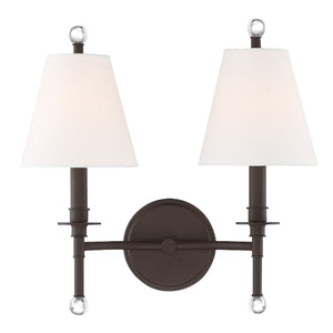 Crystorama - RIV-383-DB - Two Light Wall Sconce - Riverdale - Dark Bronze