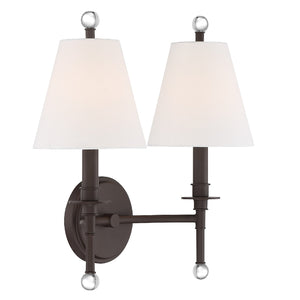 Crystorama - RIV-383-DB - Two Light Wall Sconce - Riverdale - Dark Bronze