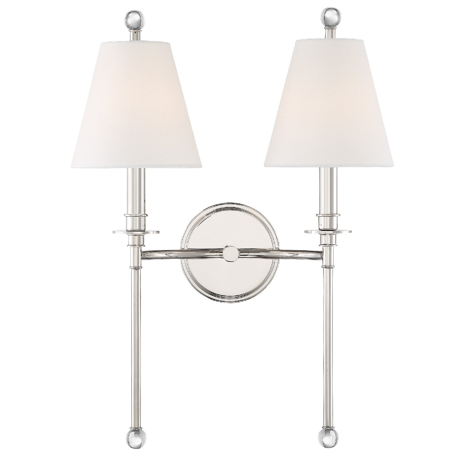 Crystorama - RIV-383-PN - Two Light Wall Sconce - Riverdale - Polished Nickel