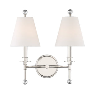 Crystorama - RIV-383-PN - Two Light Wall Sconce - Riverdale - Polished Nickel