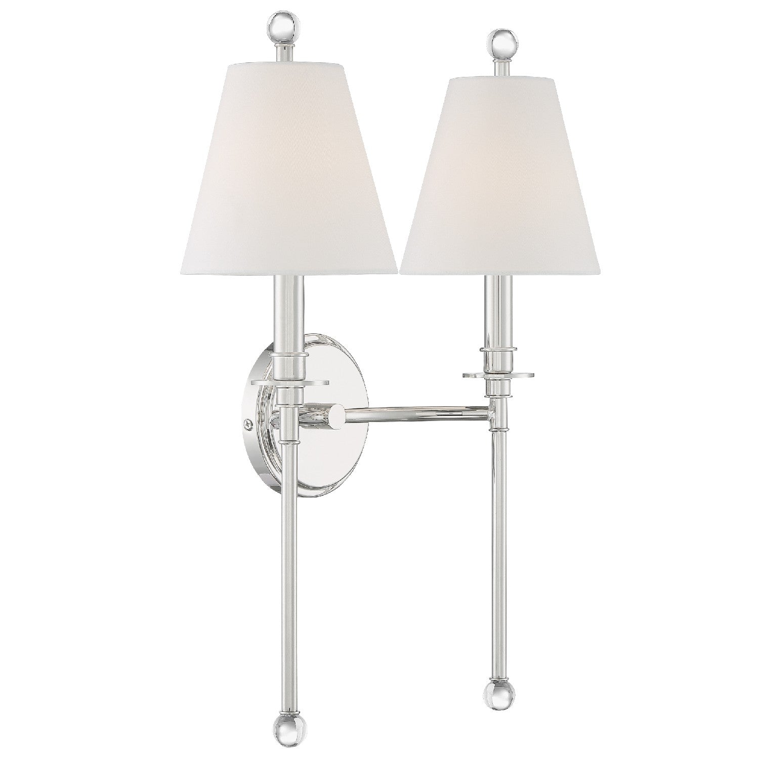 Crystorama - RIV-383-PN - Two Light Wall Sconce - Riverdale - Polished Nickel