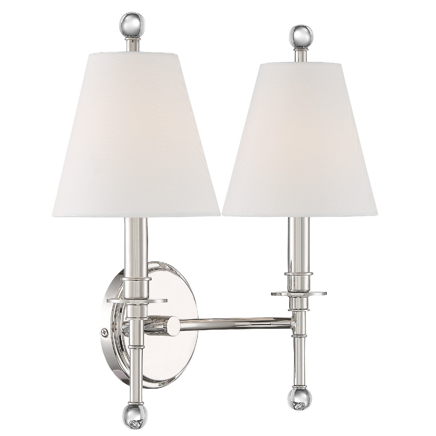 Crystorama - RIV-383-PN - Two Light Wall Sconce - Riverdale - Polished Nickel