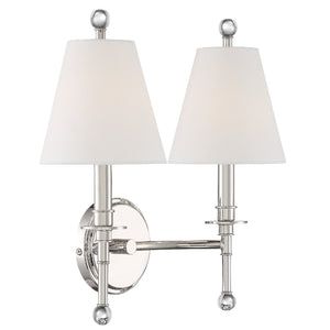 Crystorama - RIV-383-PN - Two Light Wall Sconce - Riverdale - Polished Nickel