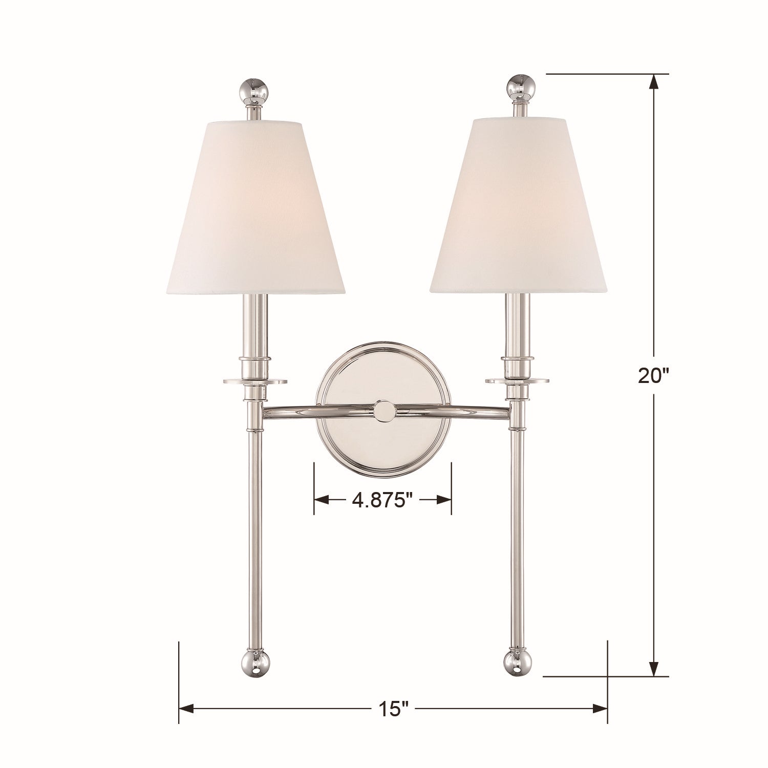 Crystorama - RIV-383-PN - Two Light Wall Sconce - Riverdale - Polished Nickel