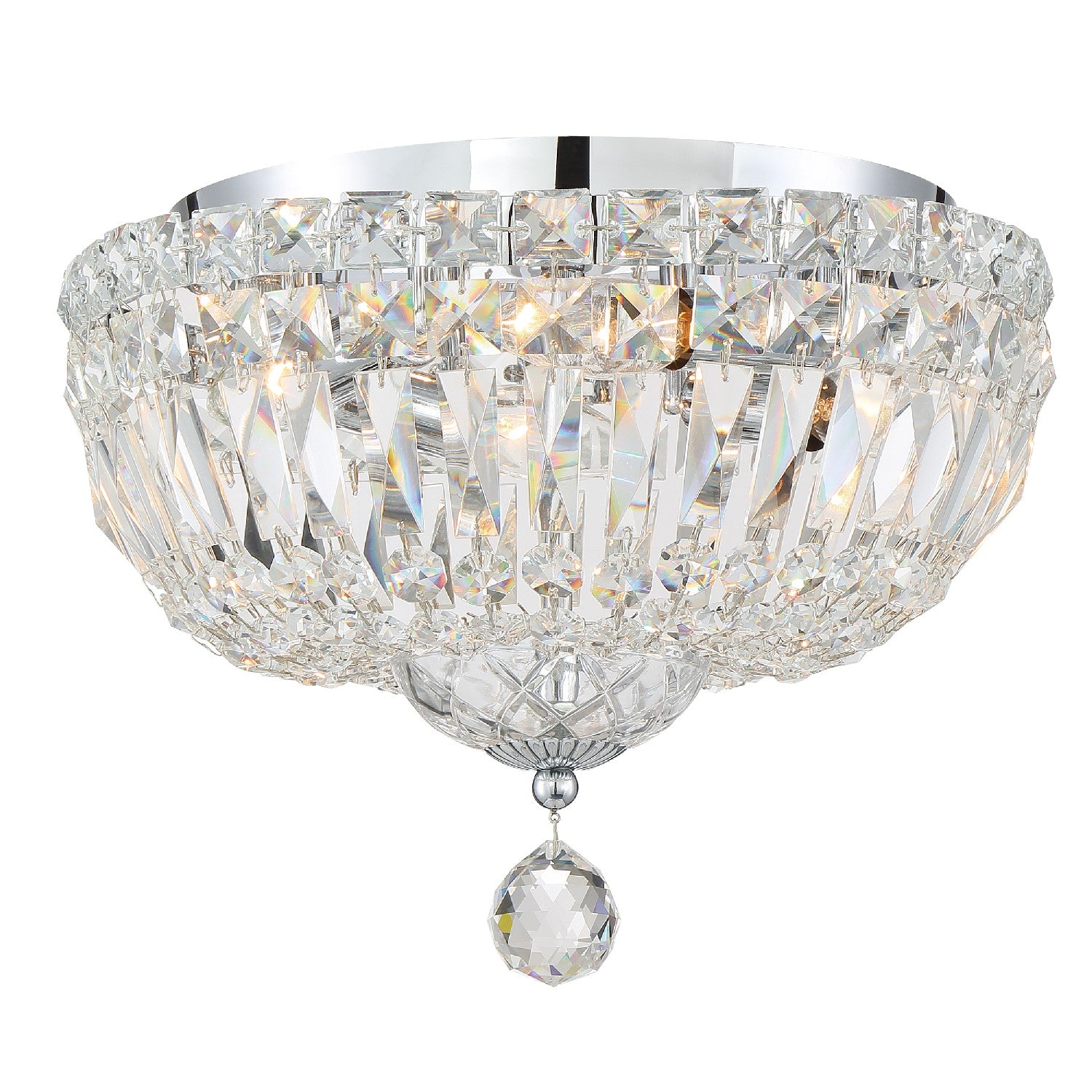 Crystorama - ROS-A1003-CH-CL-MWP - Three Light Flush Mount - Roslyn - Polished Chrome