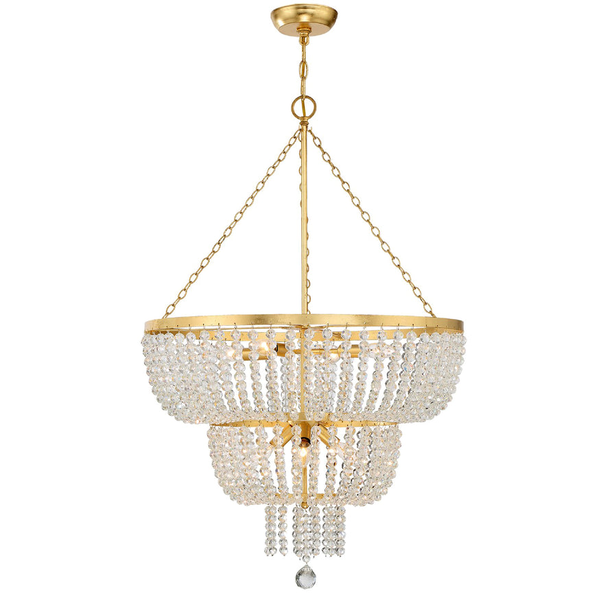 Crystorama - 610-GA - Eight Light Chandelier - Rylee - Antique Gold