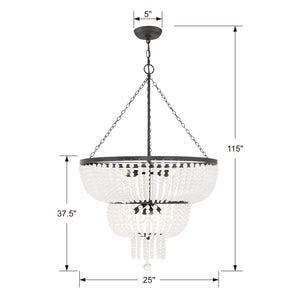 Crystorama - 610-MK - Eight Light Chandelier - Rylee - Matte Black